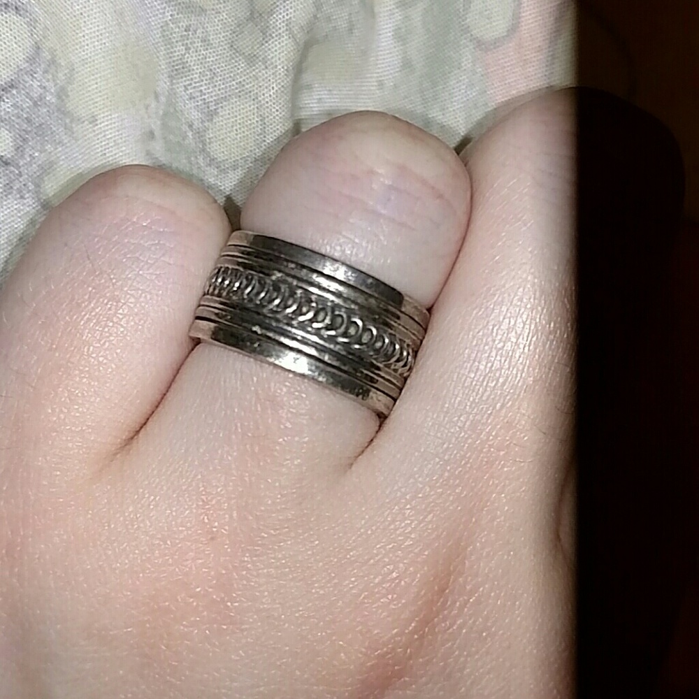 Wedding Band Spinner Ring Sterling Silver